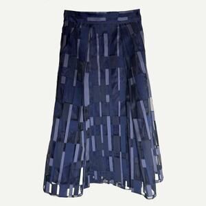 Milly Pocket Midi Full Skirt Navy - 2